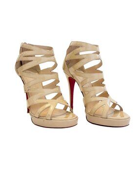 Christian Louboutin Fernando 120 Nude Patent Leather Heels stiletto 39.5 US 9.5